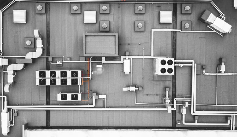 Aerial View Of Commercial HVAC