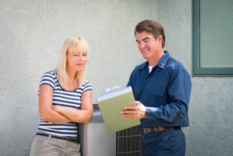technician explaining energy recovery ventilators